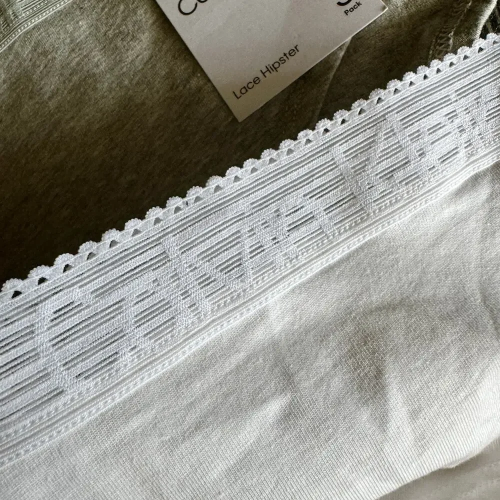 NWT! CALVIN KLEIN Girls Panties 3 NEW 6/S Panties Hipster Underwear White Black